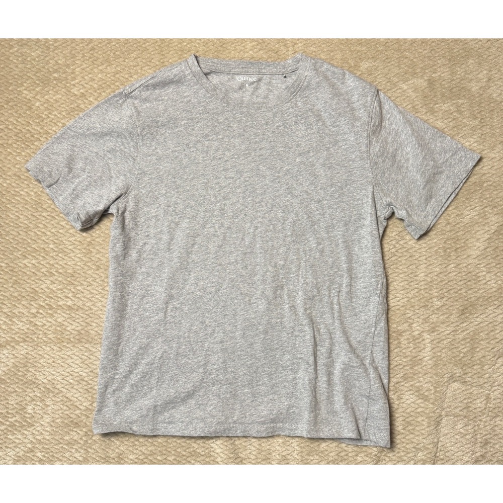 Quince Mens Heather Grey Crew Neck Short Sleeve T-Shirt Size M